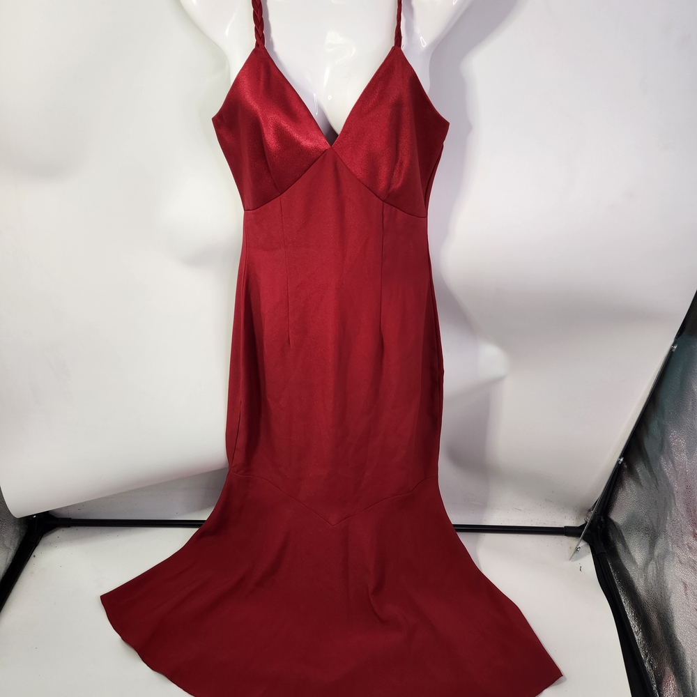 Elegant Red Satin Dress